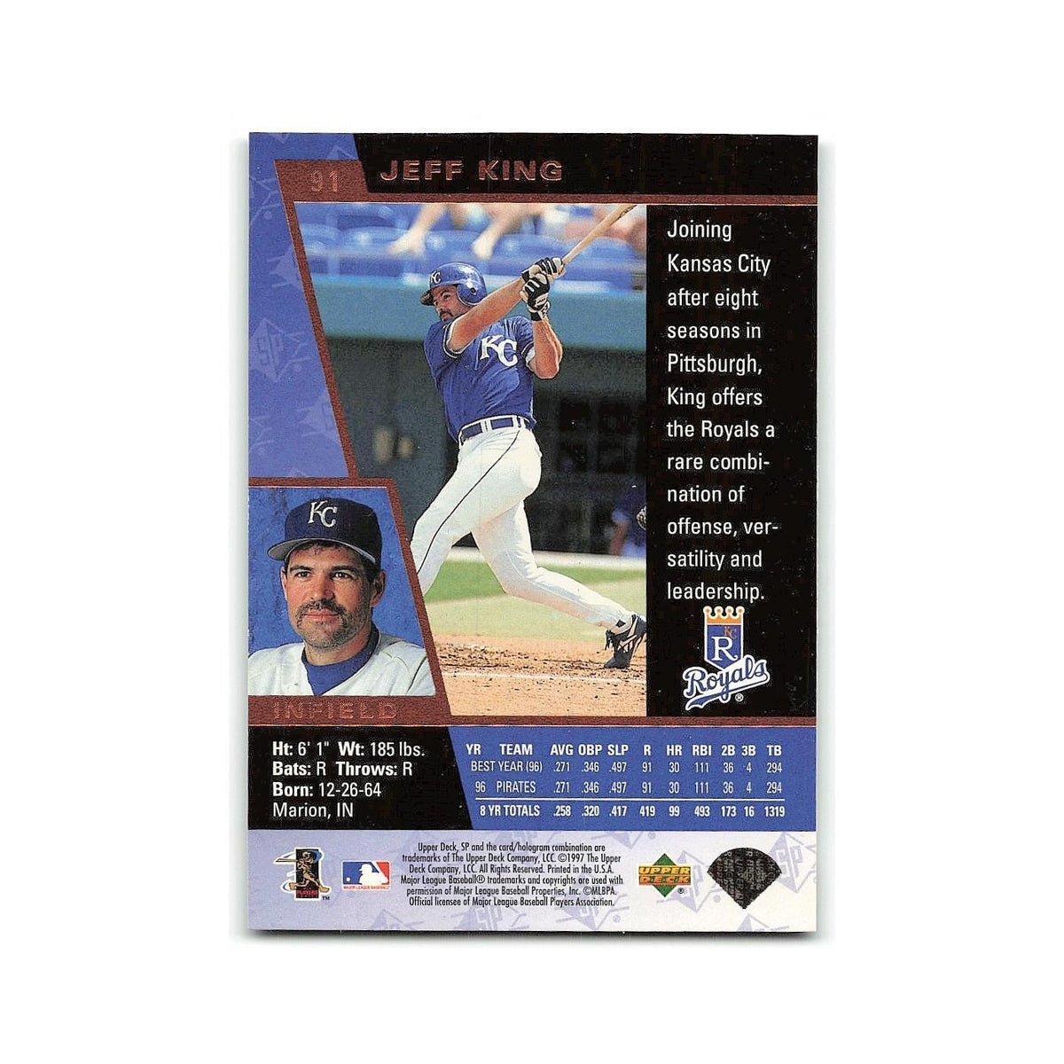 Jeff King 1997 SP #91 Kansas City Royals Baseball Card NM