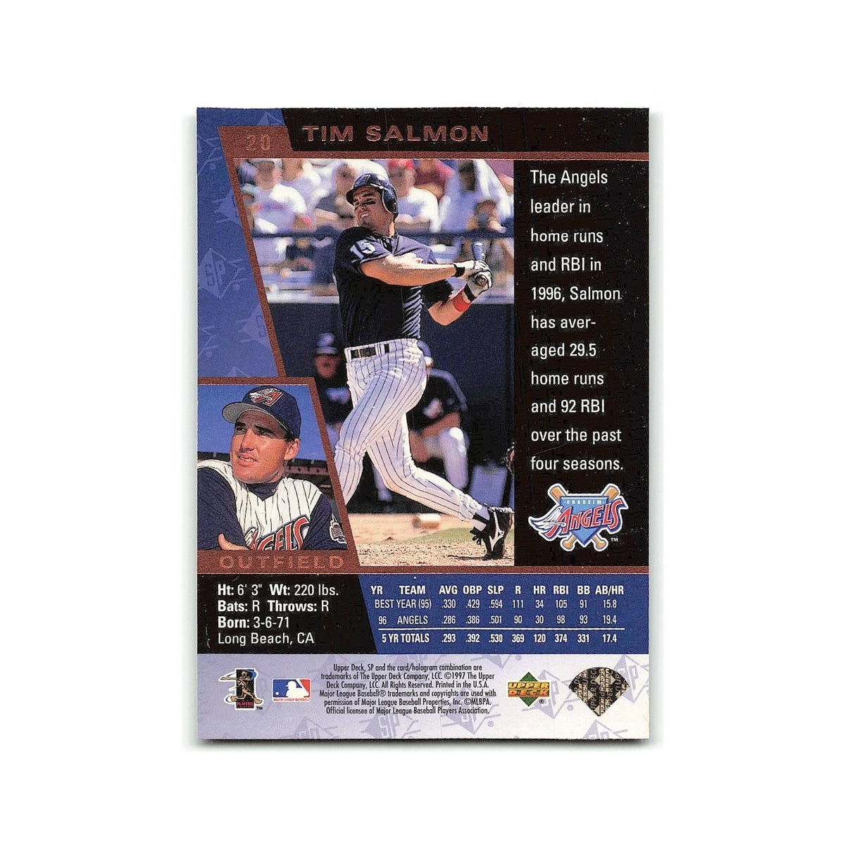 Tim Salmon 1997 SP #20 Anaheim Angels Baseball Card NM