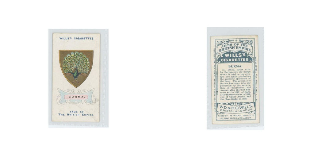 1910 Wills's Cigarettes Arms of British Empire Burma #8