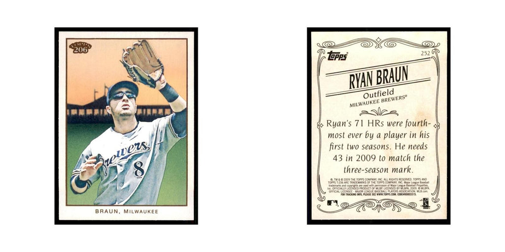 2009 Topps 206 Ryan Braun Baseball Cards #252