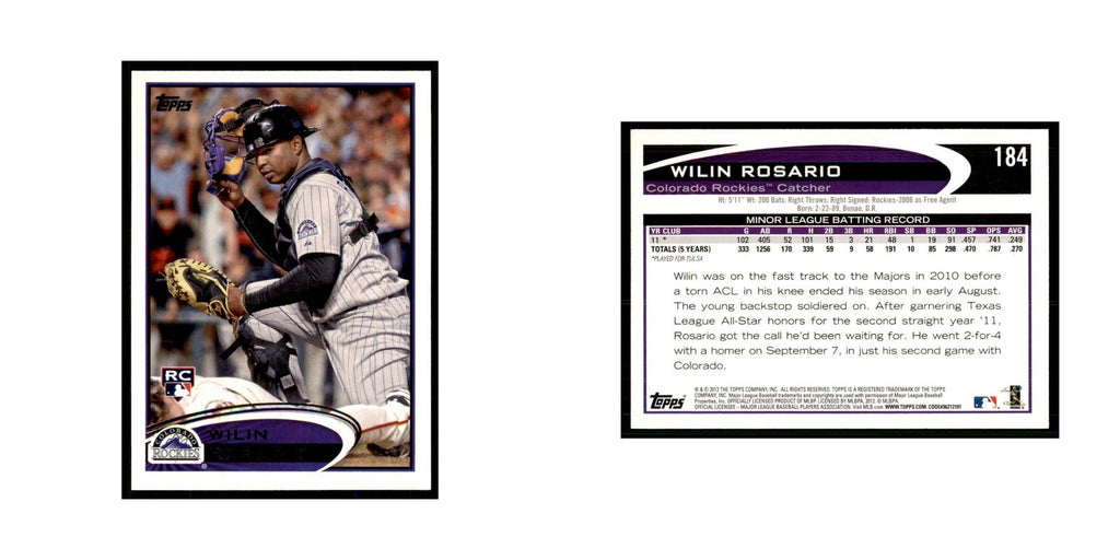 2012 Topps Wilin Rosario Baseball Cards #184