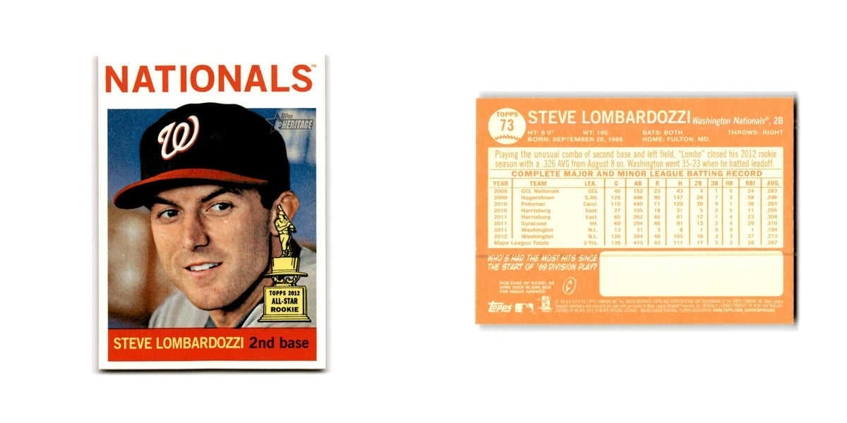 Steve Lombardozzi 2013 Topps Heritage #73 Washington Nationals Baseball Card NM