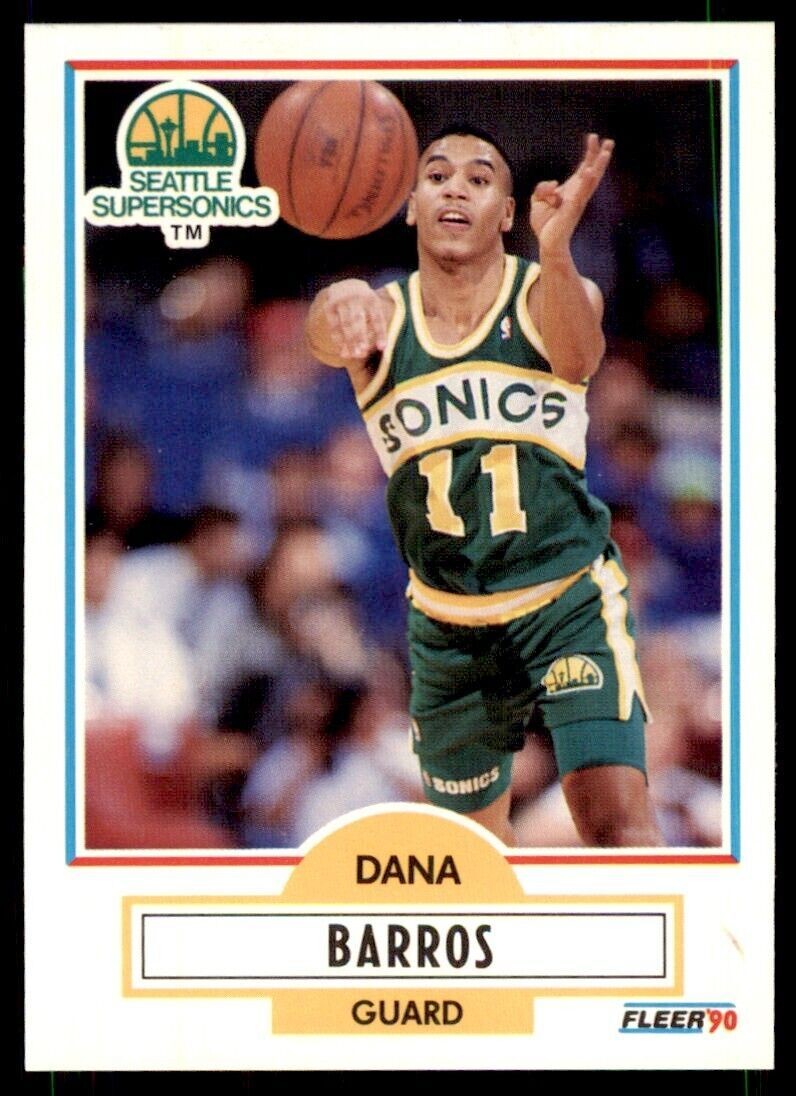 1990-91 Fleer Dana Barros Rookie . Seattle SuperSonics #175