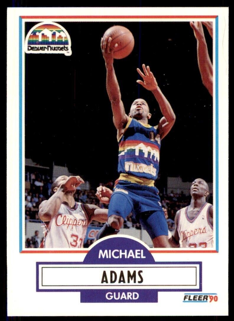 1990-91 Fleer Michael Adams . Denver Nuggets #46
