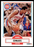 1990-91 Fleer James Edwards . Detroit Pistons #56