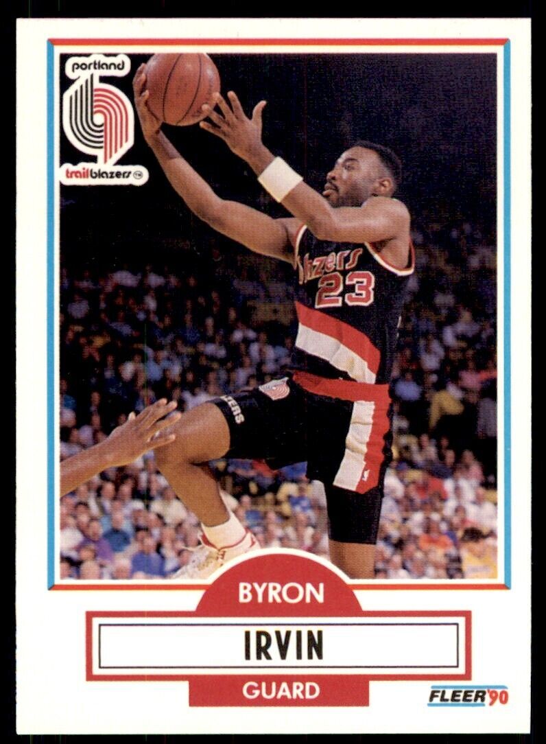 1990-91 Fleer Byron Irvin Rookie . Portland Trail Blazers #156