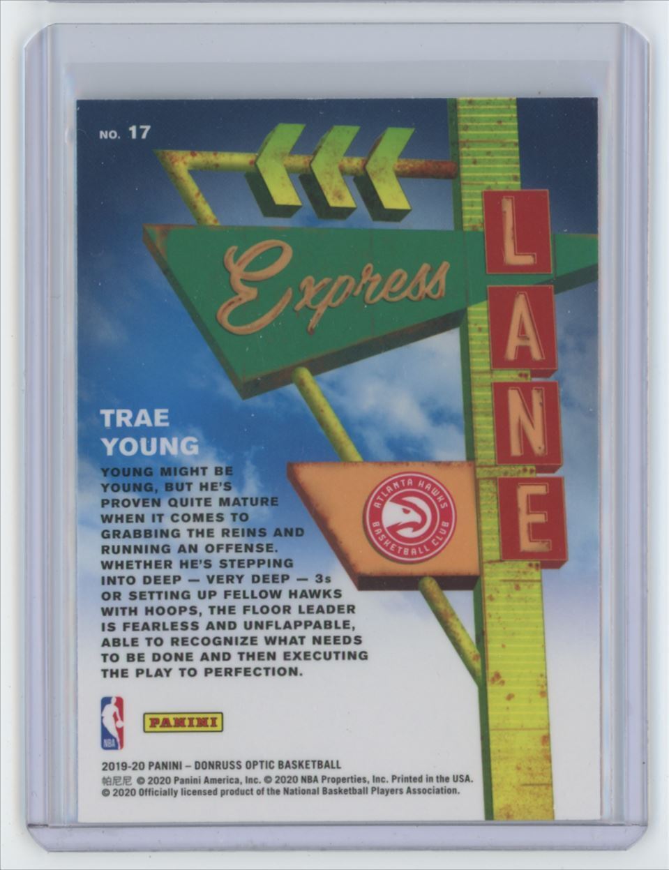 2019-20 Donruss Optic Express Lane Trae Young . Atlanta Hawks #17