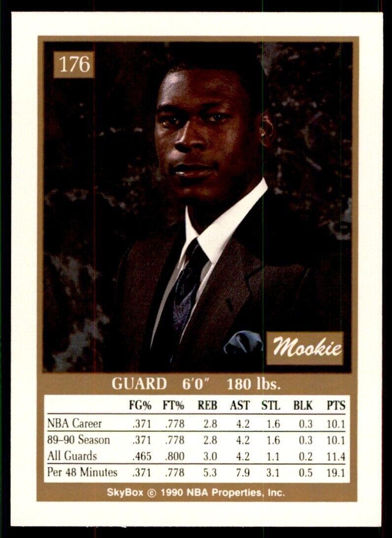 1990-91 SkyBox NBA Mookie Blaylock Rookie . New Jersey Nets #176