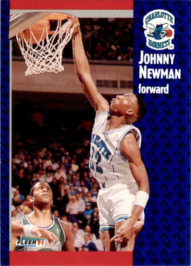 1991-92 Fleer Johnny Newman . Charlotte Hornets #23