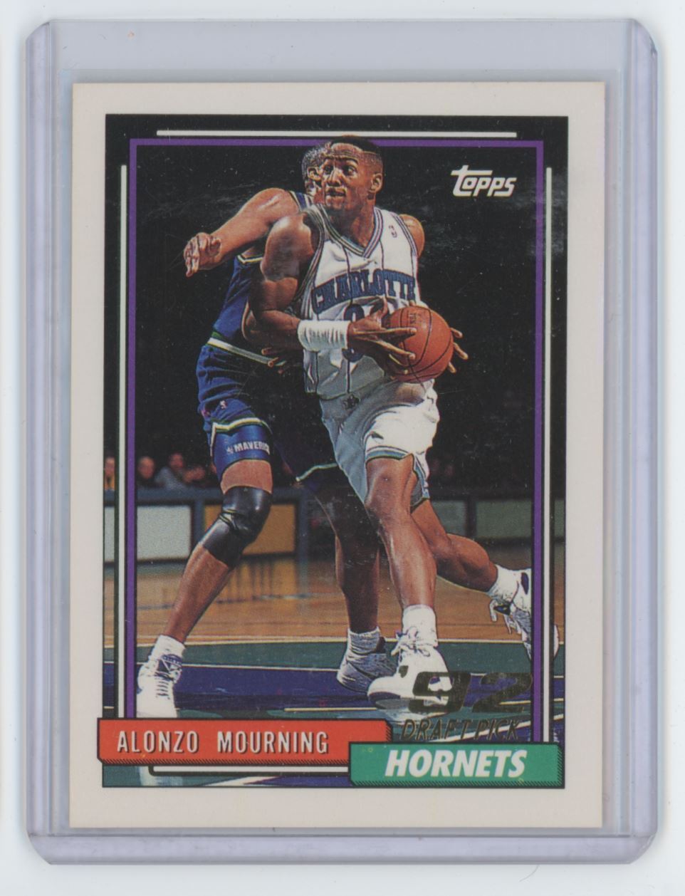 1992-93 TOPPS ALONZO MOURNING ROOKIE . CHARLOTTE HORNETS #393