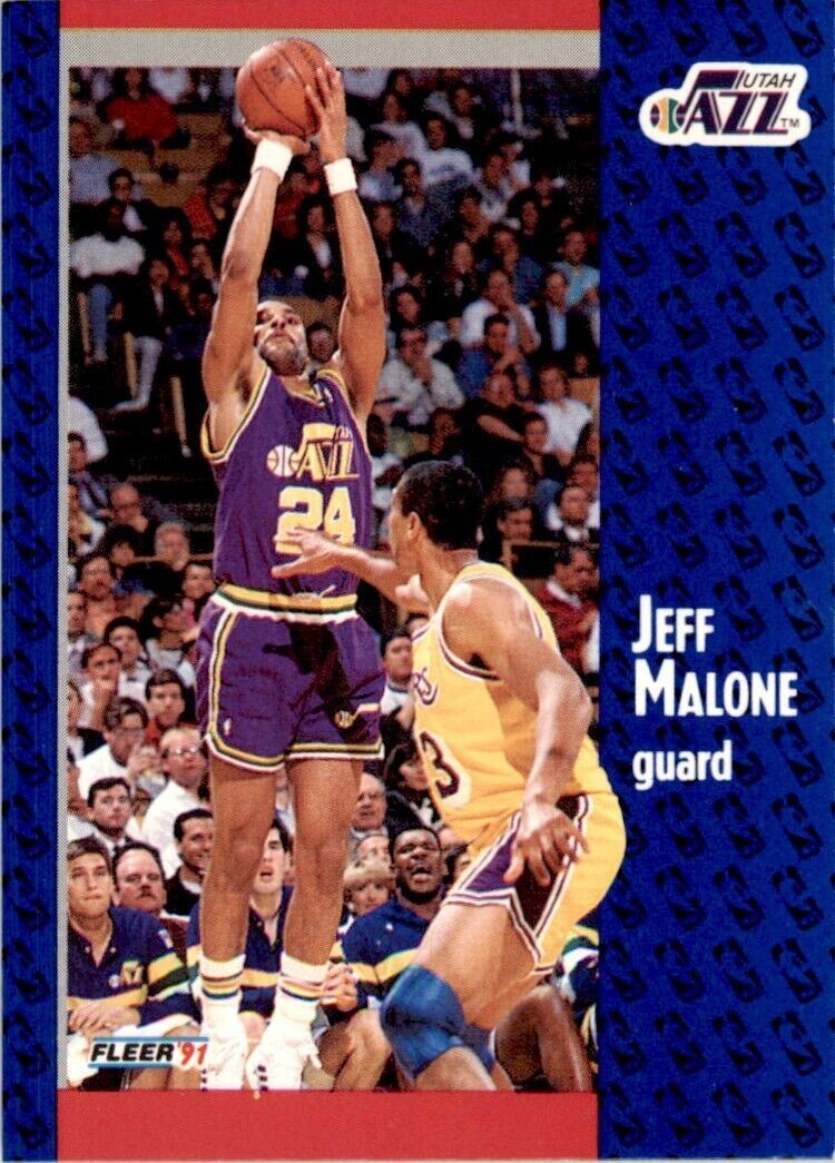 1991-92 Fleer Jeff Malone . Utah Jazz #200