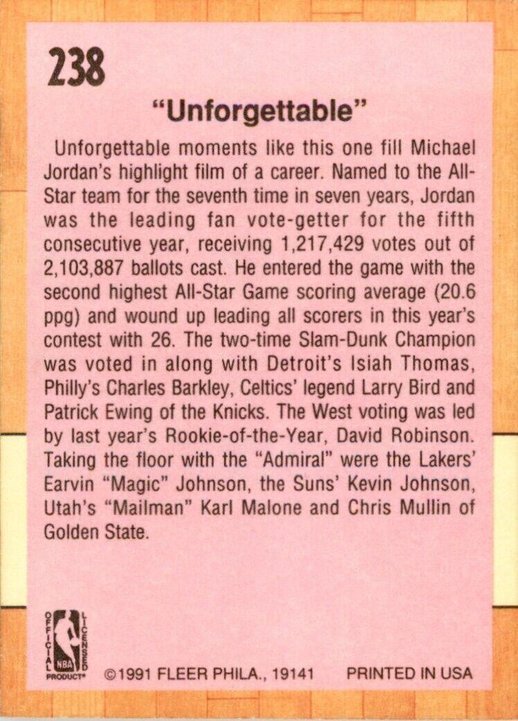 1991-92 Fleer Unforgetttable . #238