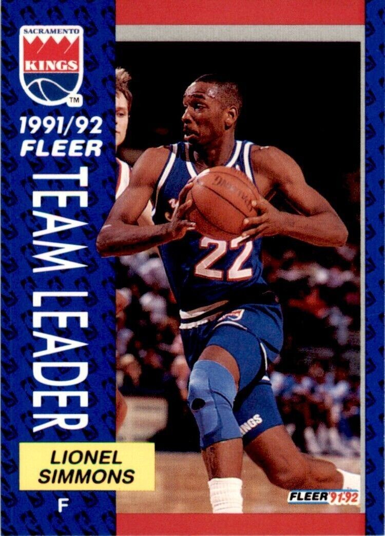 1991-92 Fleer Lionel Simmons . Sacramento Kings #394