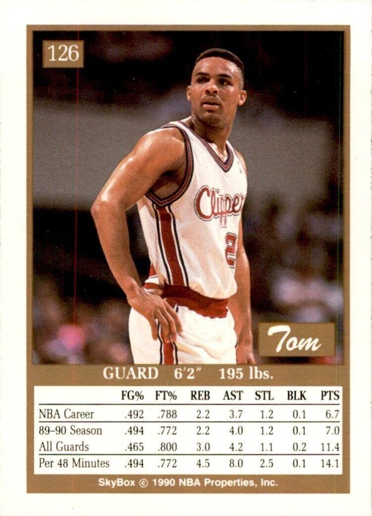 1990-91 SkyBox. Tom Garrick . Los Angeles Clippers #126
