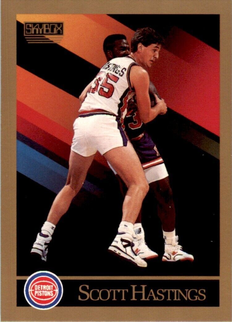 1990-91 SkyBox. Scott Hastings . Detroit Pistons #87