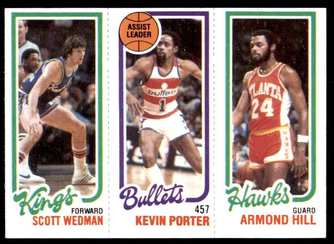 1980-81 TOPPS SCOTT WEDMAN/KEVIN PORTER/ARMOND HILL . KINGS/BULLETS/HAWKS