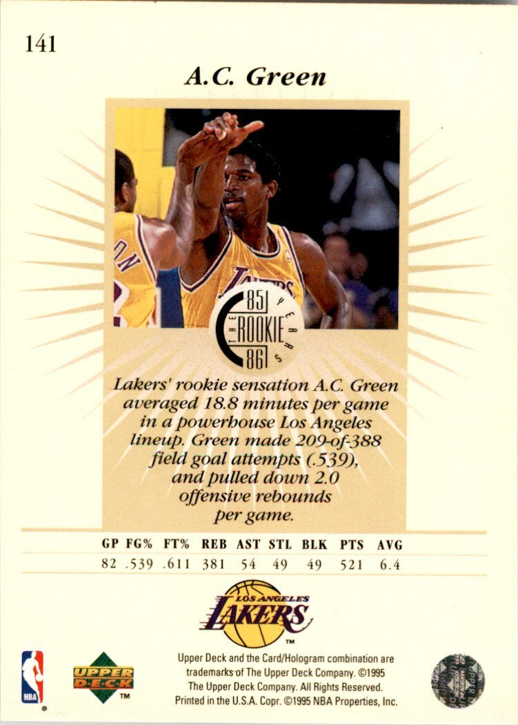 1995-96 Upper Deck A.C. Green . Los Angeles Lakers #141