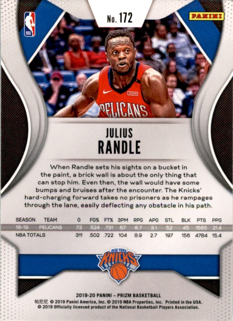 2019-20 Panini Prizm Julius Randle . New York Knicks #172