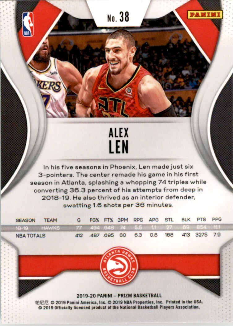2019-20 Panini Prizm Alex Len . Atlanta Hawks #38