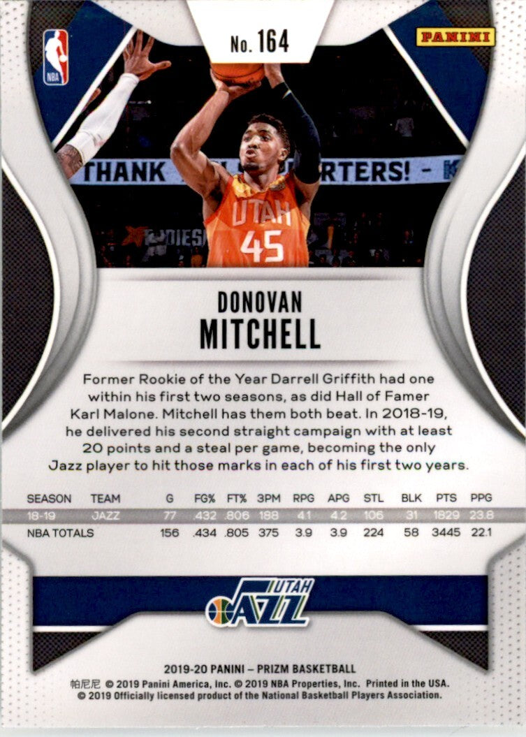 2019-20 Panini Prizm Donovan Mitchell . Utah Jazz #164