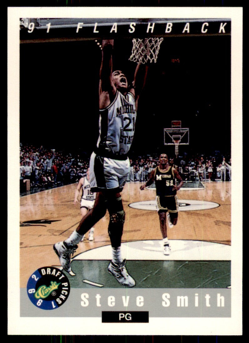 1992-93 Classic Draft Picks Steve Smith . Michigan State Spartans #96