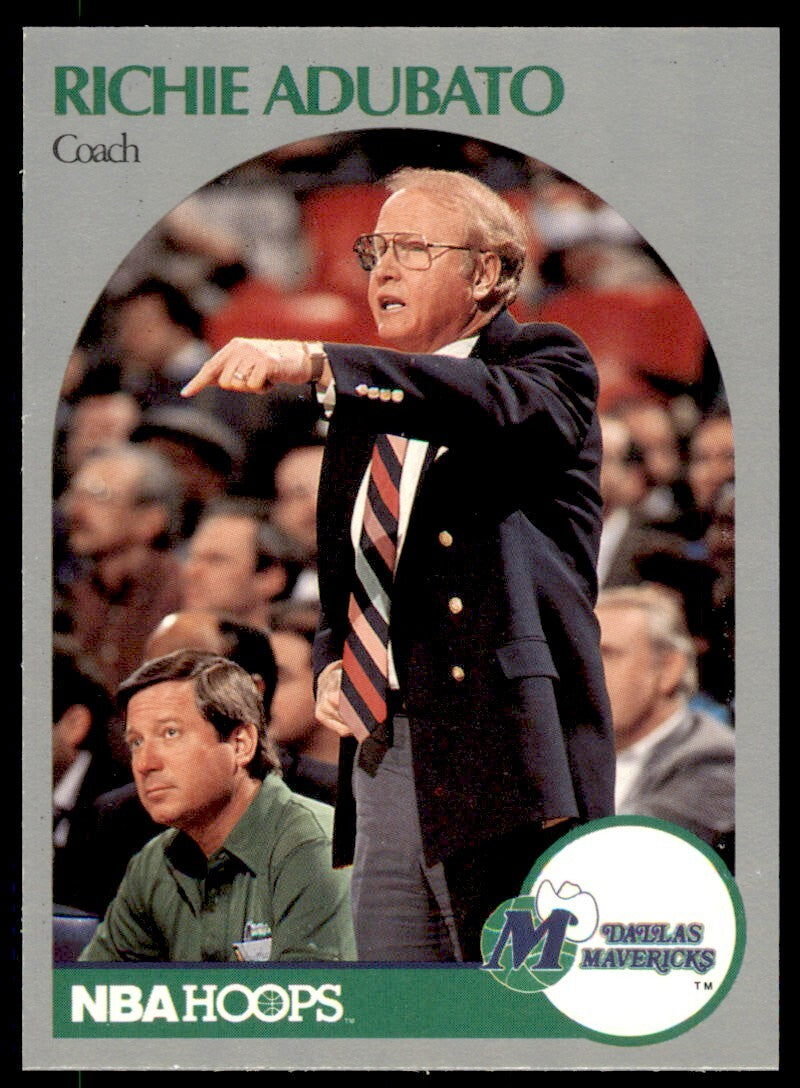 1990-91 NBA Hoops Richie Adubato Rookie . Dallas Mavericks #310