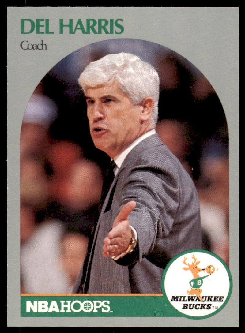 1990-91 NBA Hoops Del Harris . Milwaukee Bucks #319