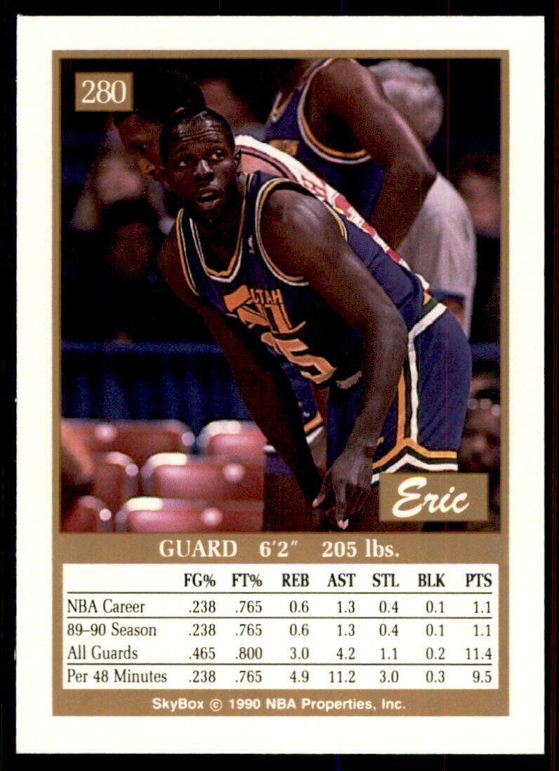 1990-91 SkyBox Eric Johnson Rookie . Utah Jazz #280