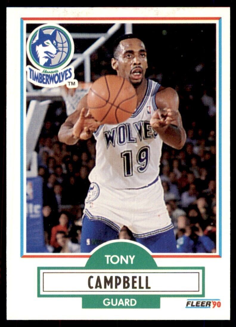 1990-91 Fleer Tony Campbell . Minnesota Timberwolves #112