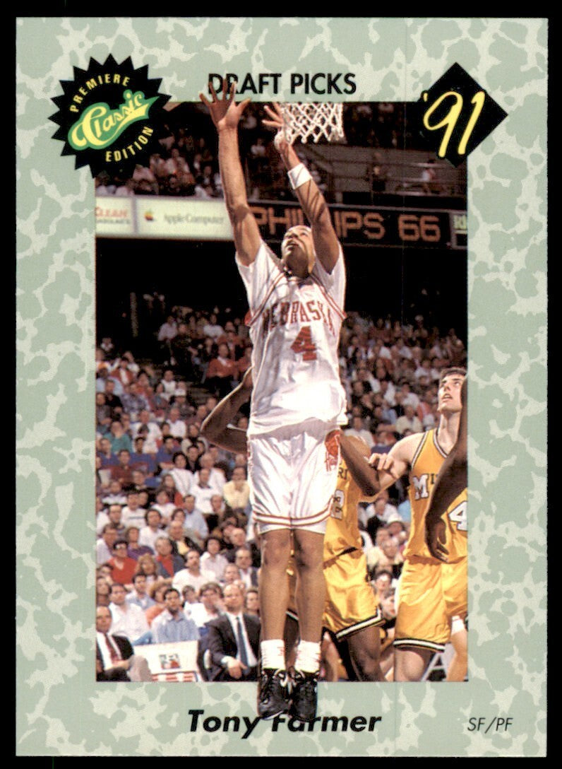 1990-91 Classic Draft Picks Tony Farmer Basketball Card #50