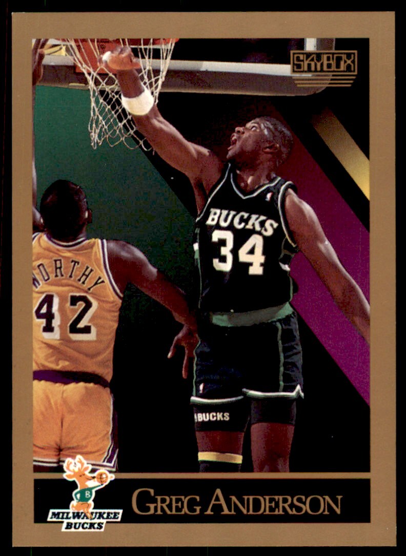 1990-91 SkyBox. Greg Anderson . Milwaukee Bucks #155