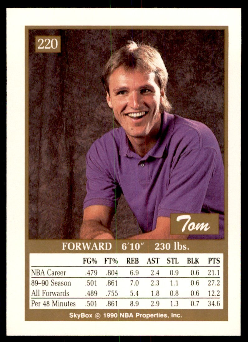 1990-91 SkyBox. Tom Chambers . Phoenix Suns #220