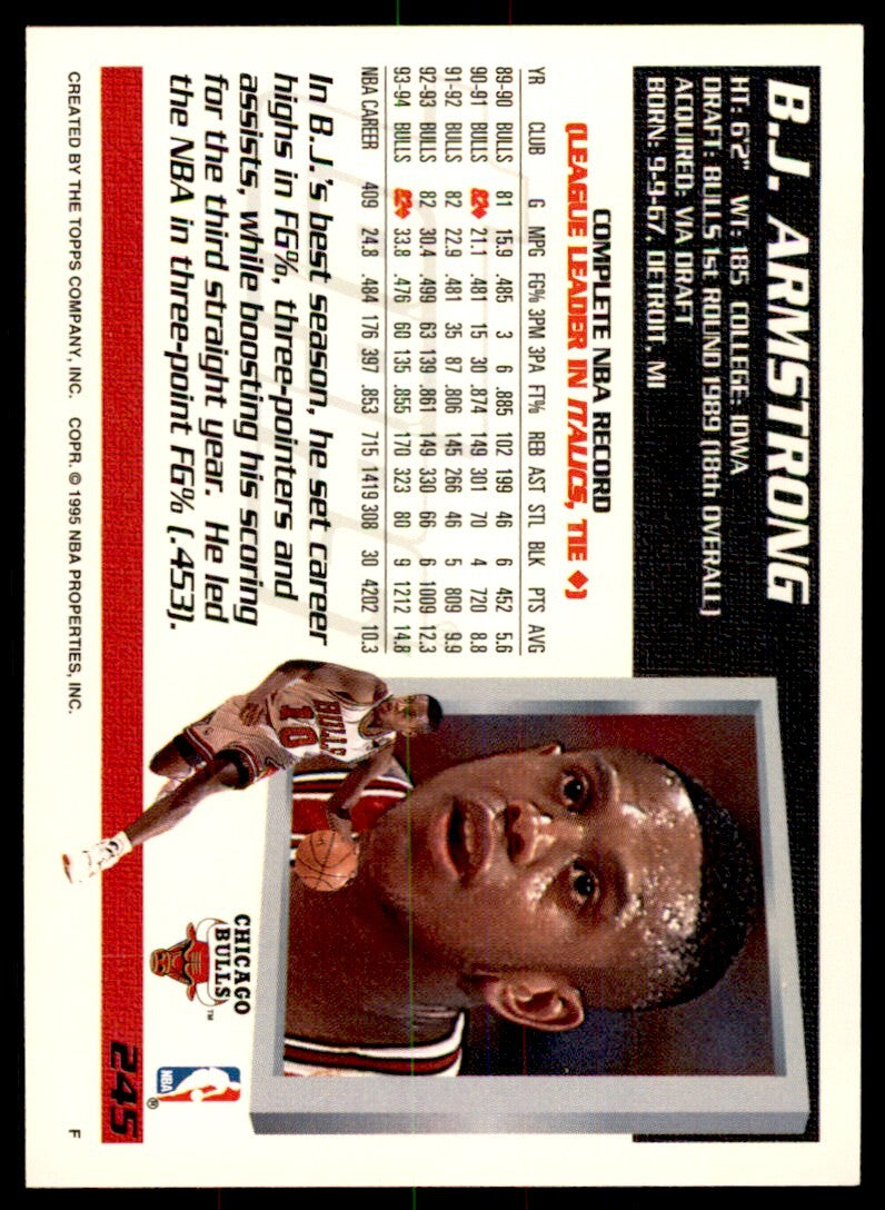 1994-95 Topps B.J. Armstrong . Chicago Bulls #245