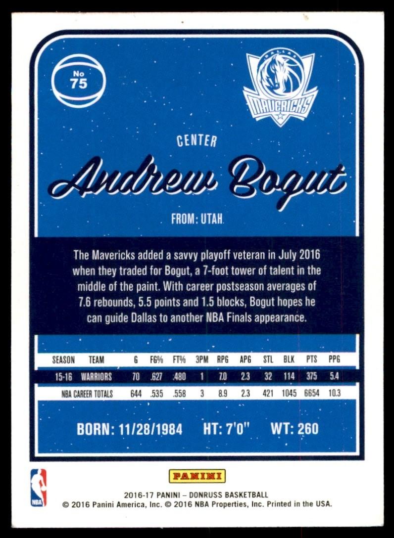 2016-17 Donruss Andrew Bogut Basketball Cards #75