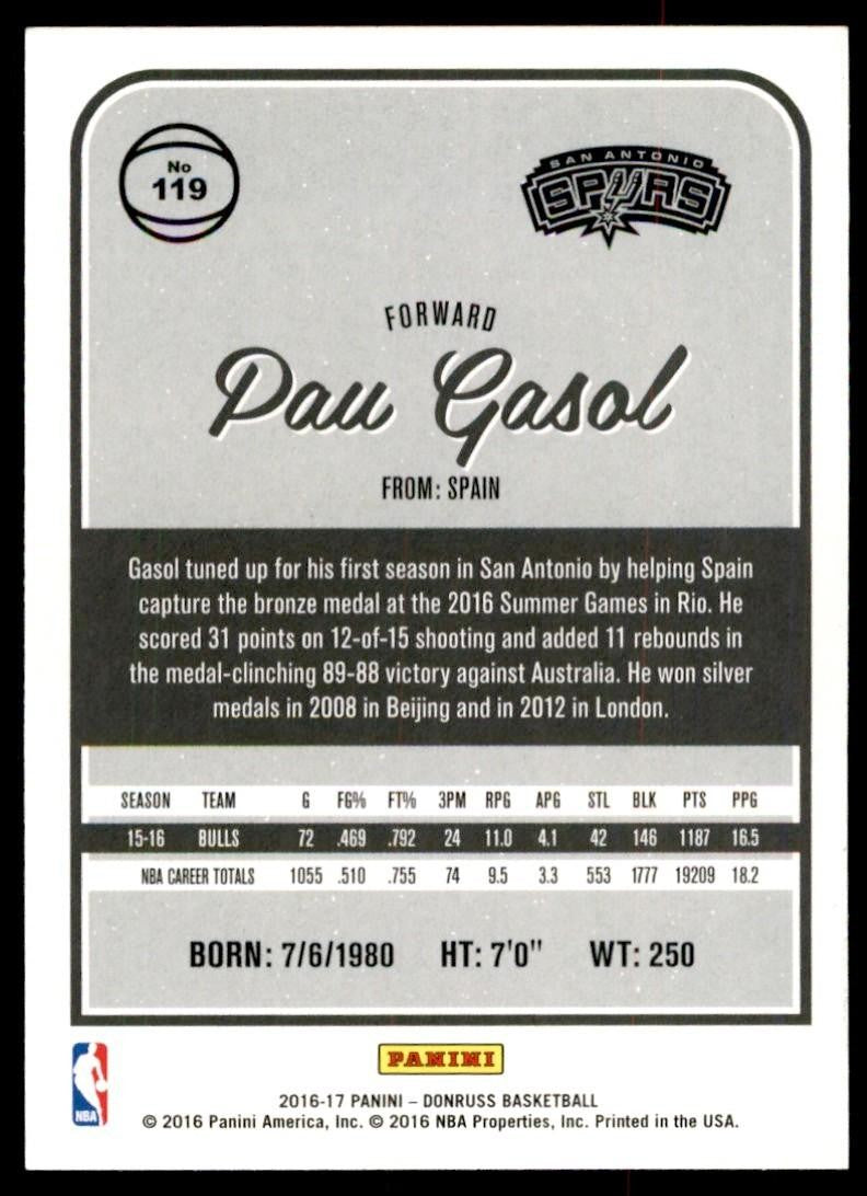 2016-17 Donruss Pau Gasol Basketball Cards #119