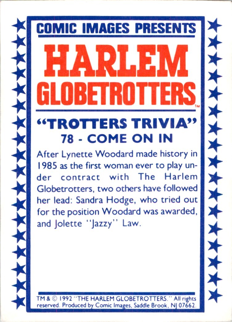1992-93 Comic Images Harlem Globetrotters Come On In . #78