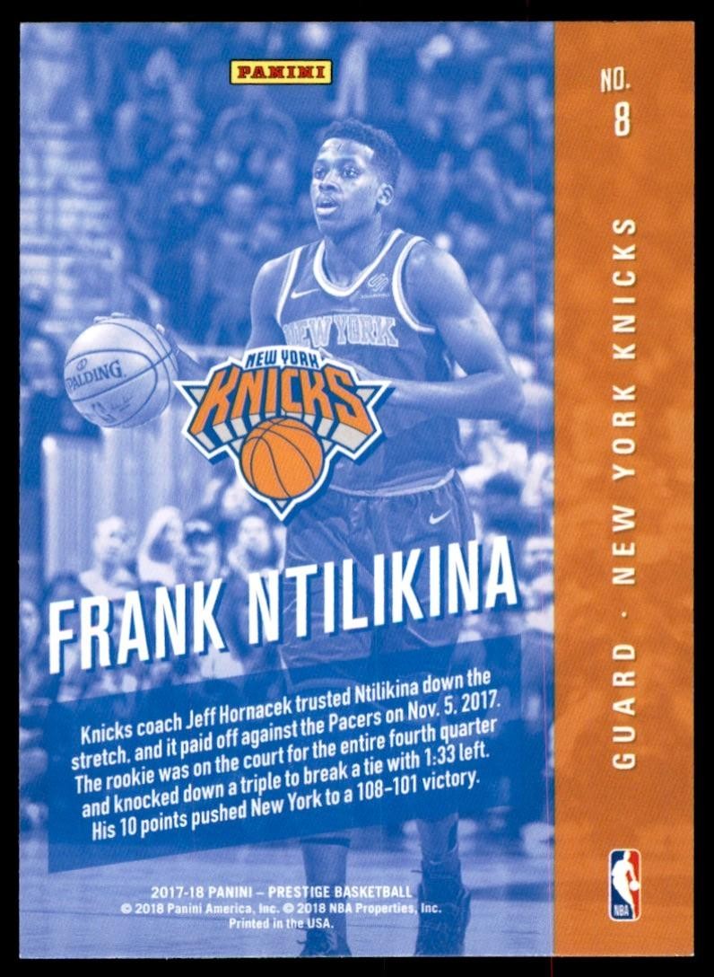 2017-18 Panini Prestige Frank Ntilikina Basketball Cards #8