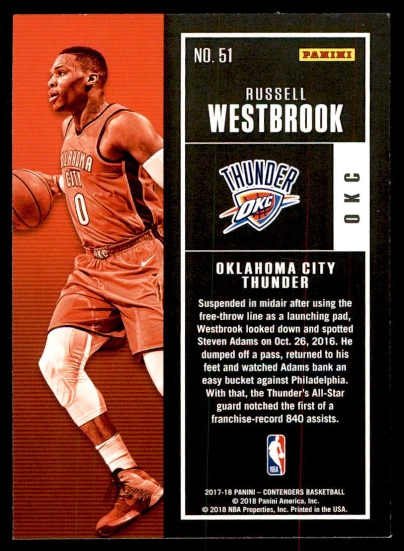2017-18 Panini Contenders Russell Westbrook C Basketball Cards #51