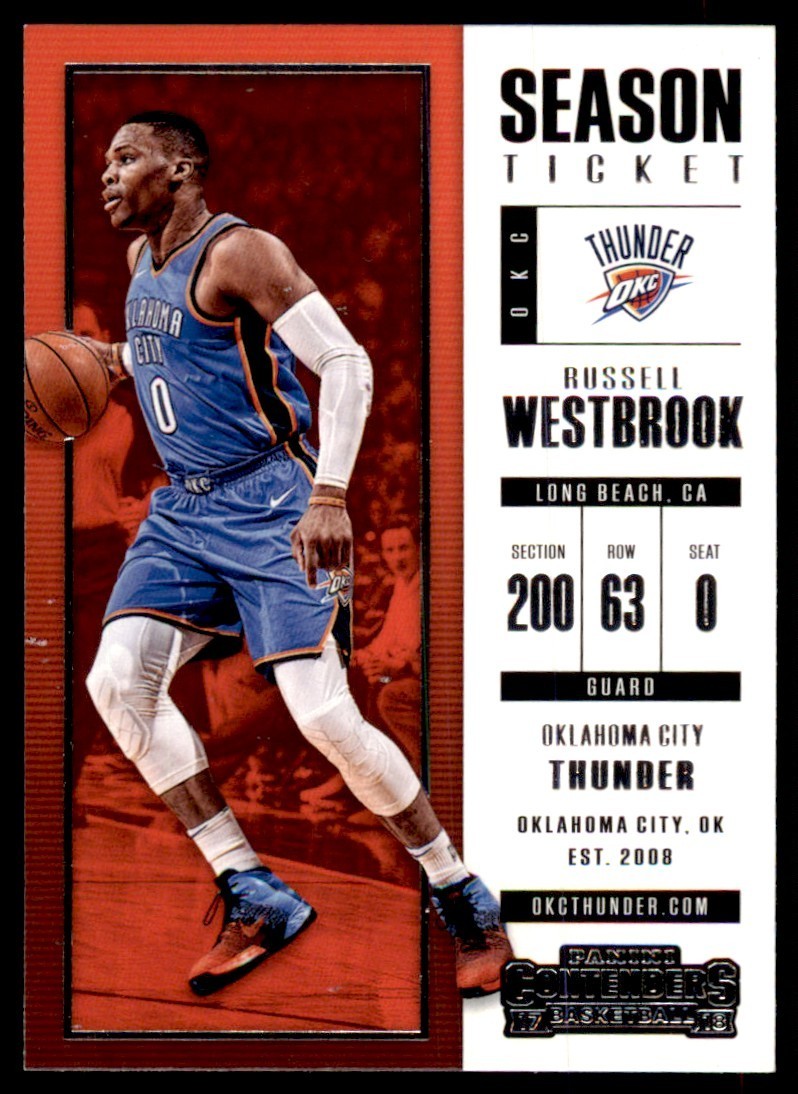 2017-18 Panini Contenders Russell Westbrook B Basketball Cards #51