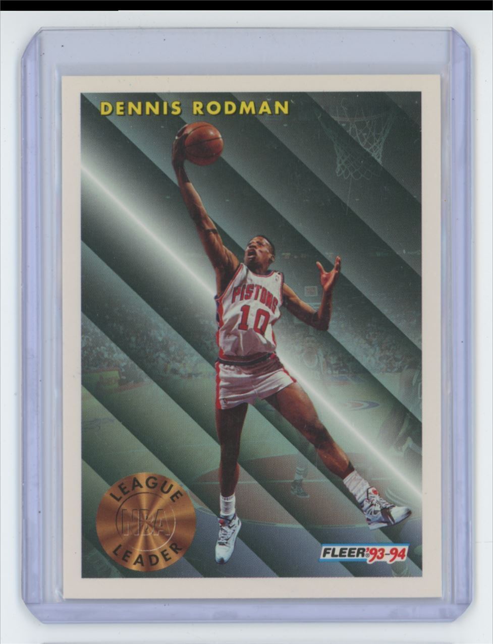 1993-94 FLEER LEAGUE LEADERS DENNIS RODMAN . DETROIT PISTONS #227