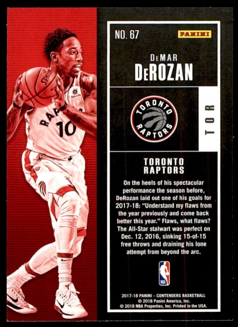 2017-18 Panini Contenders DeMar DeRozan A Basketball Cards #67