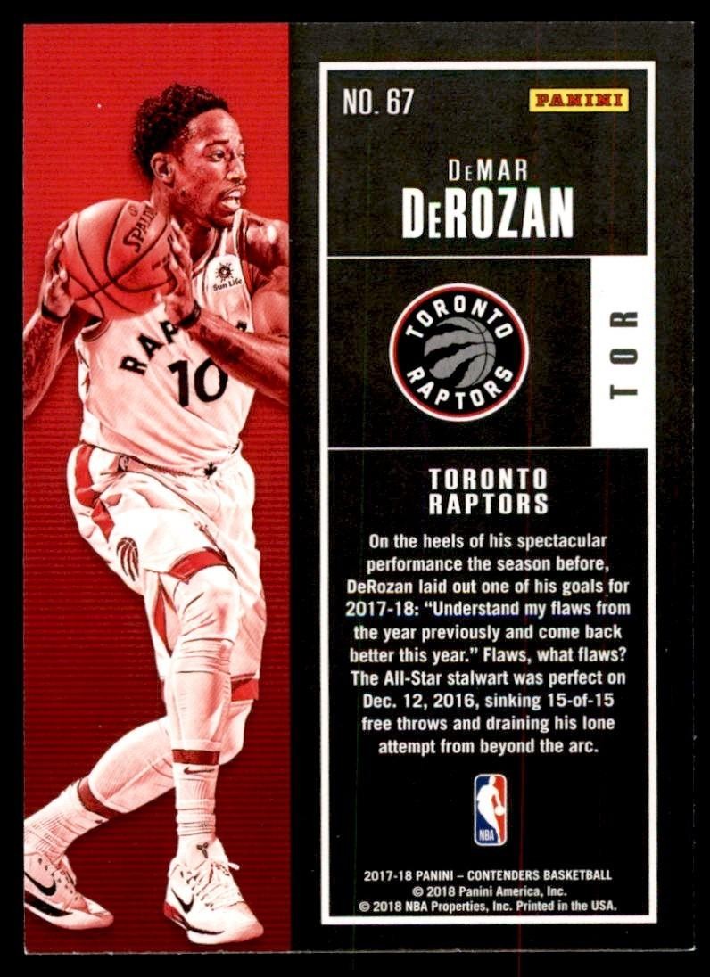 2017-18 Panini Contenders DeMar DeRozan B Basketball Cards #67