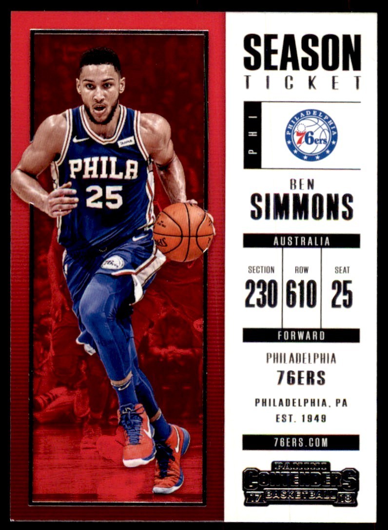 2017-18 Panini Contenders Ben Simmons B Basketball Cards #25