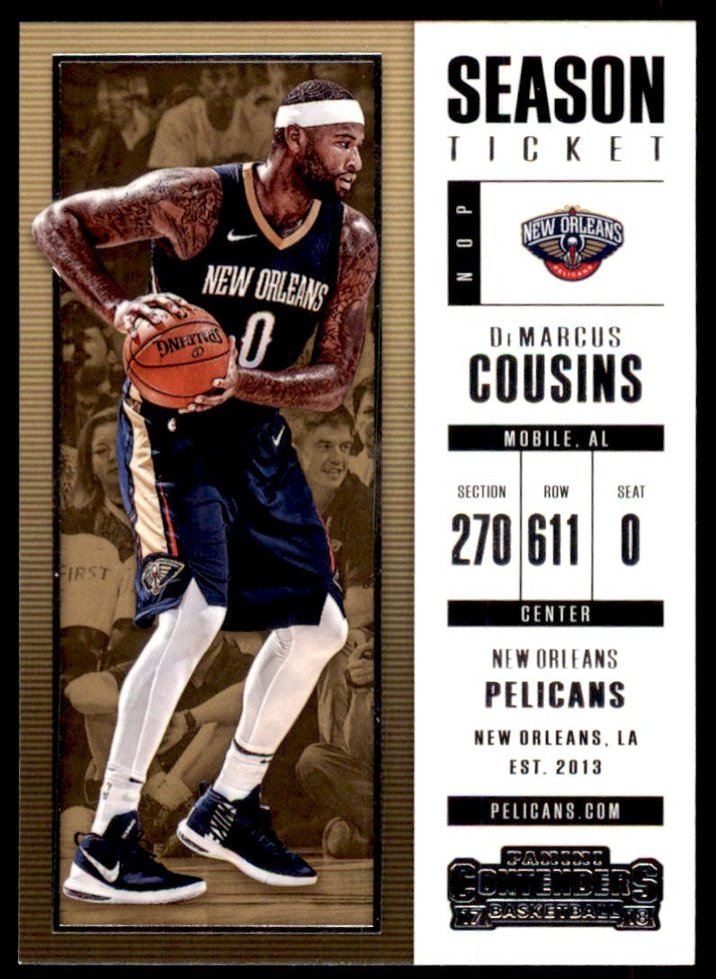 2017-18 Panini Contenders DeMarcus Cousins Basketball Cards #70