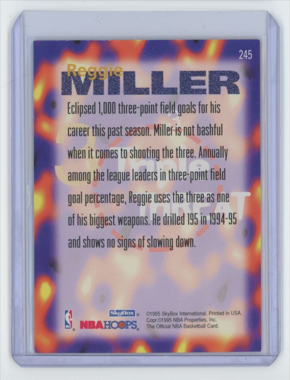 1995-96 HOOPS REGGIE MILLER . INDIANA PACERS #245