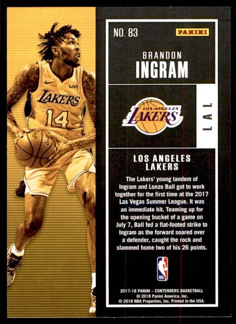2017-18 Panini Contenders Brandon Ingram Basketball Cards #83