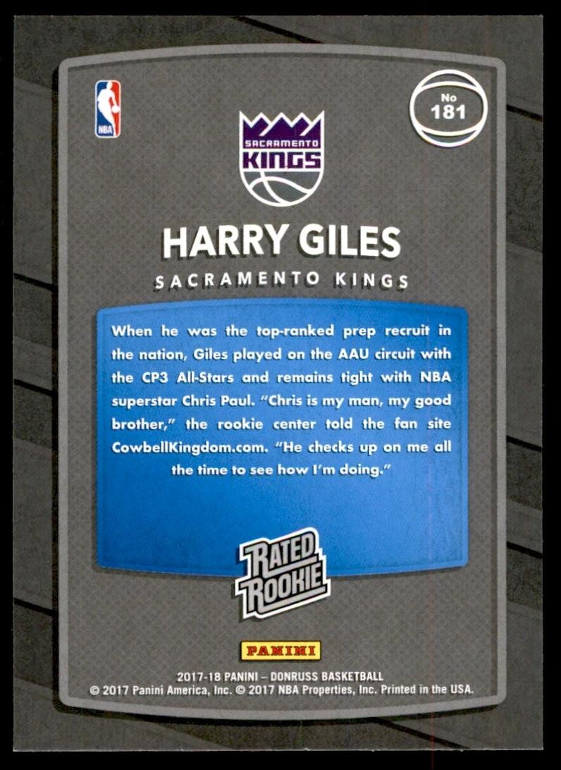 2017-18 Donruss Harry Giles A Basketball Cards #181