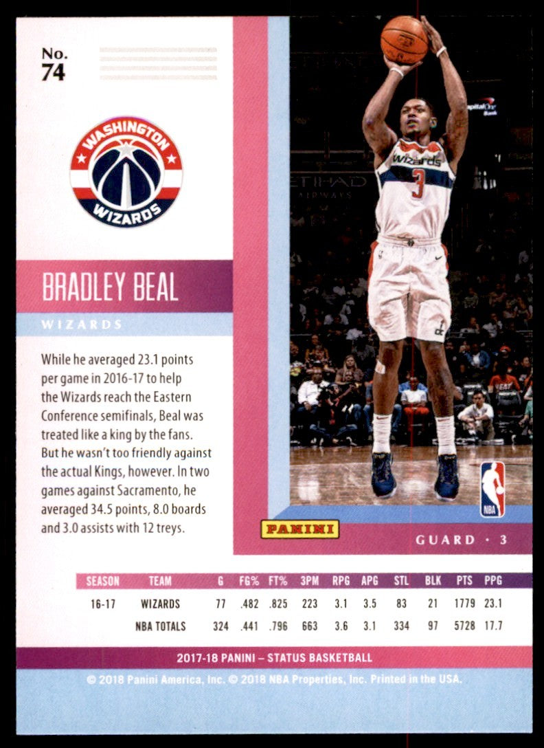 2017-18 Panini Status Bradley Beal Basketball Cards #74
