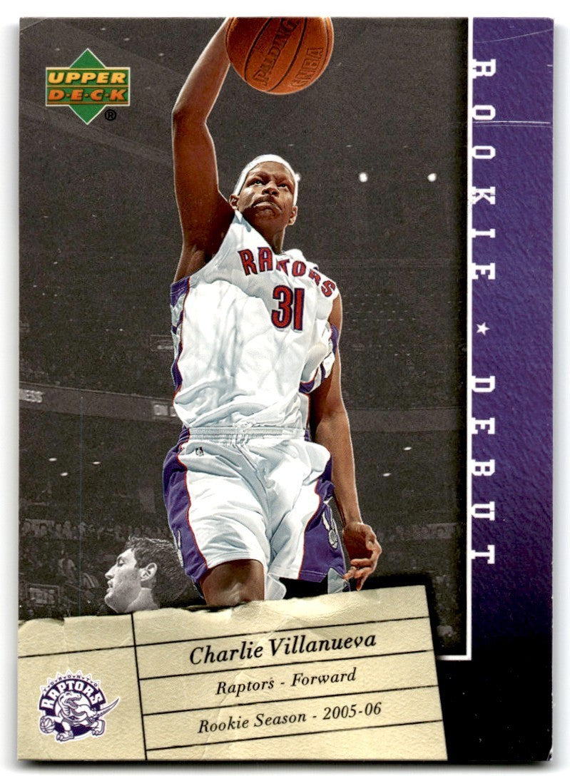2006-07 Upper Deck Rookie Debut Charlie Villanueva Basketball Cards #94