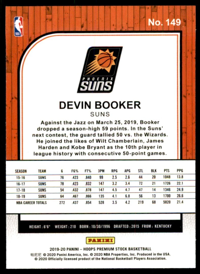 2019-20 NBA Hoops Devin Booker Phoenix Suns #149.